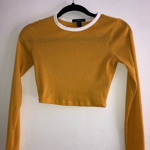 Mustard tight fit long sleeve crop long